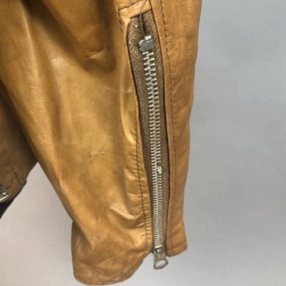 Vintage 60s-70s Beau Breed Cafe Racer Leather Jacket Brown size 44 - Picture 4 of 10